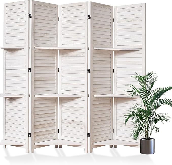 Partition Room Dividers, Folding Wood Privacy Screen - Image 8