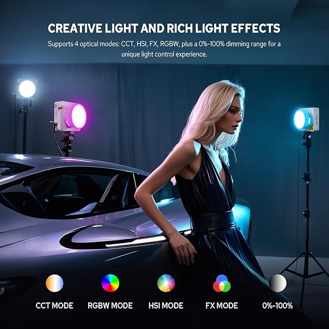 Godox ML100R RGB LED Video Light, 110W 1800K-1000K Full Color RGB LED COB - Image 4
