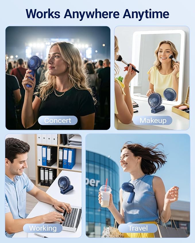 SWEETFULL Handheld Portable Fan, 5000mAh Rechargeable Battery, 6 Speed Wind - Image 6