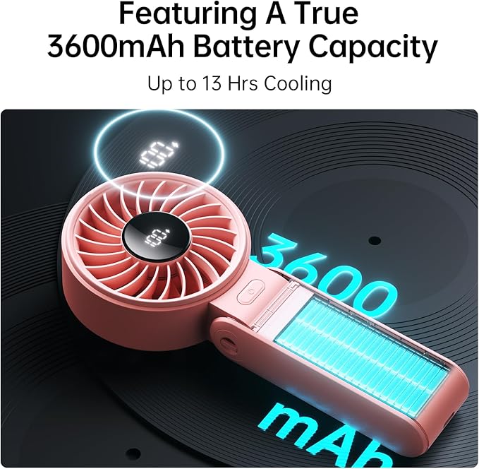 JISULIFE Handheld Fan Life7 – Ultimate Flexibility: High-Power Motor, LED - Image 4