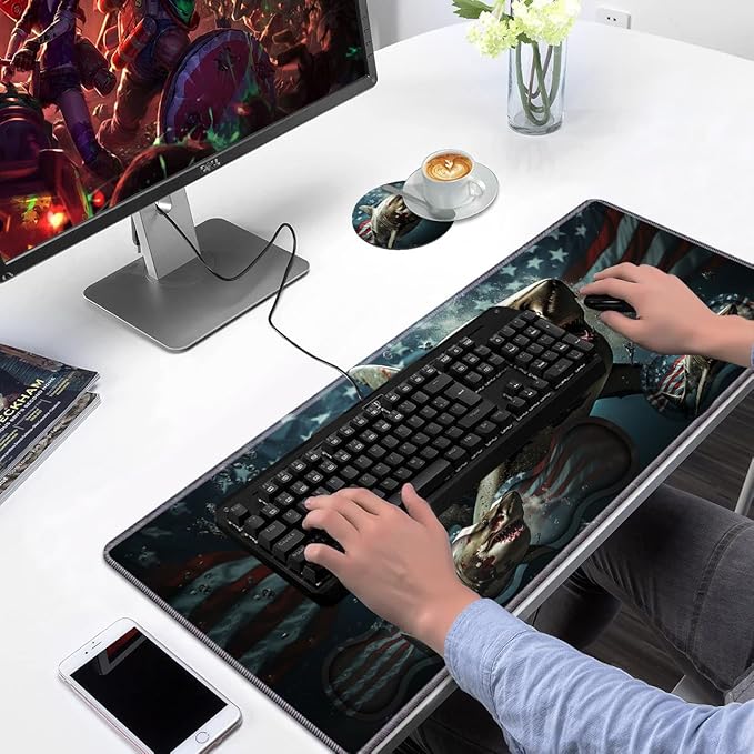 Ergonomic Keyboard Wrist Rest & Mouse Pad Wrist Rest Set, Large XXL Gaming Desk - Image 7