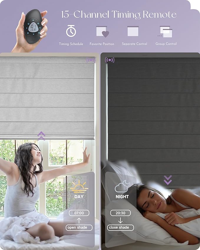 Graywind Smart Roman Shades 100% Blackout Compatible - Image 5