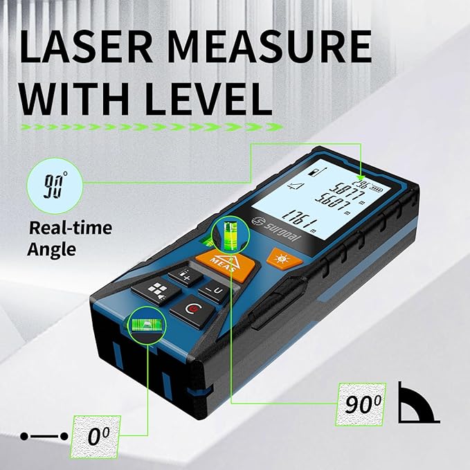 Green Laser Distance Meter 393.7ft Digital Measuring Tool - Image 3