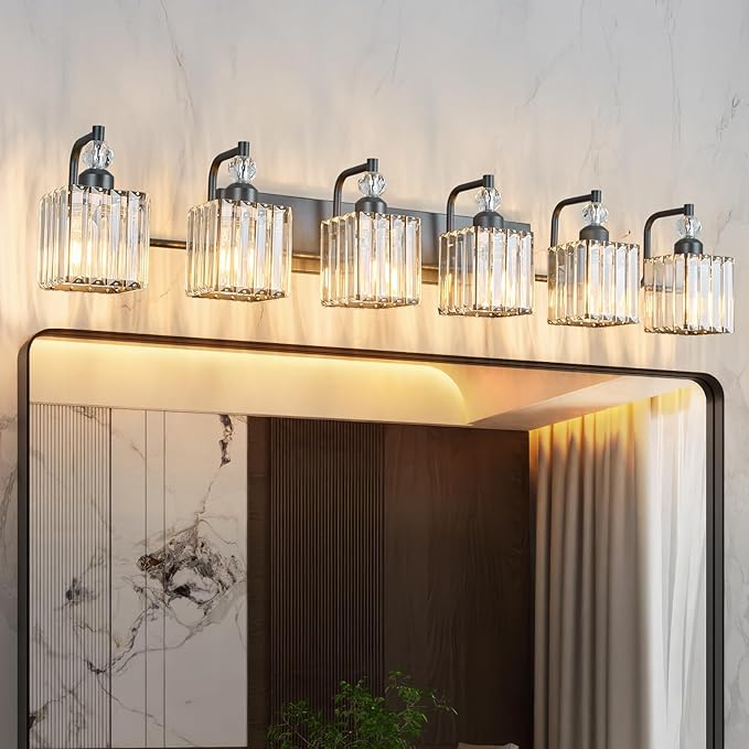 BBLLWJ 6 Light Bathroom Vanity Light Modern Black Vanity Light Fixtures - Image 7