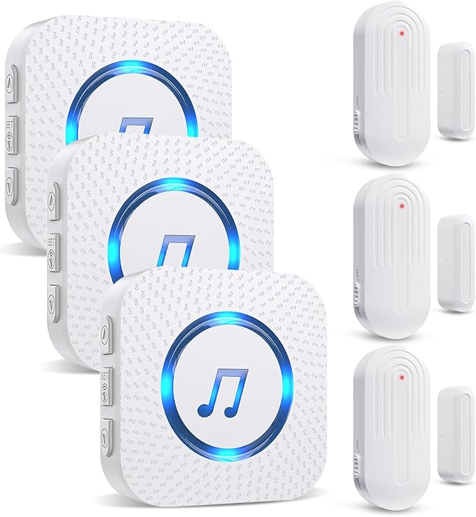 SanJie Door Chime, Door Open Contact Sensor Alarm by SANJIEGuardSecurity