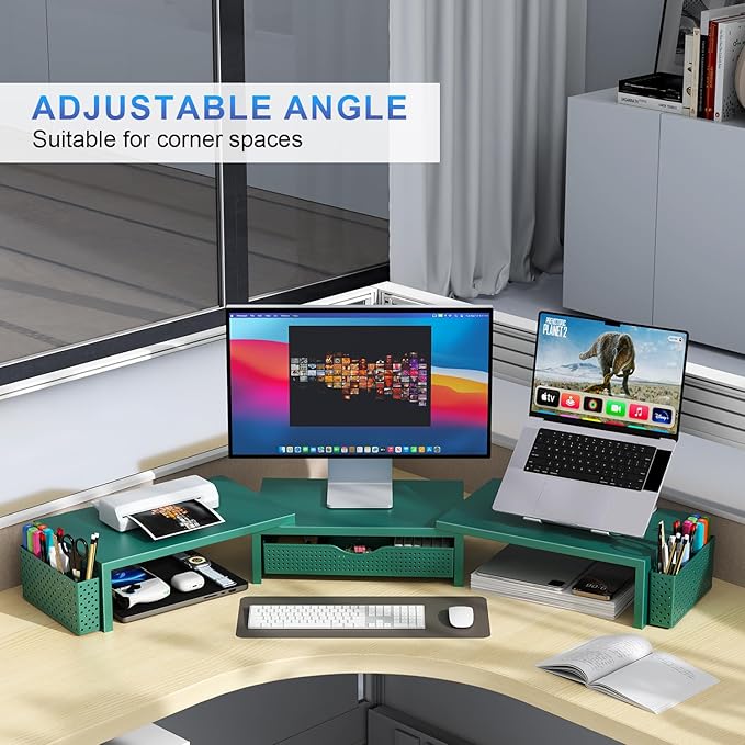 gianotter Dual Monitor Stand Riser, Desk Organizer - Image 4