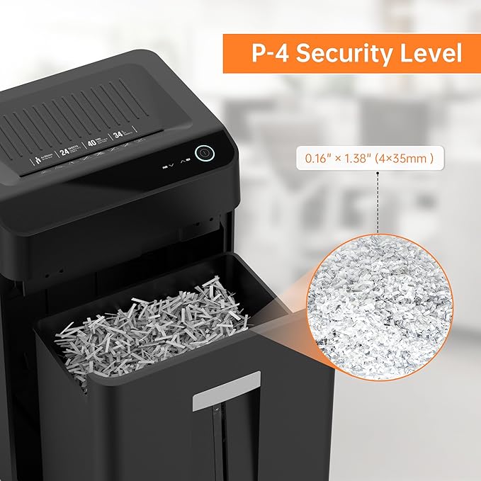24-Sheet Cross Cut P-4 Security Paper Shredder - Image 3