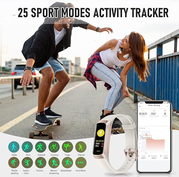 Fitness Tracker with 24/7 Heart Rate Blood Oxygen Sleep Monitor, 1.1" AMOLED - Image 5