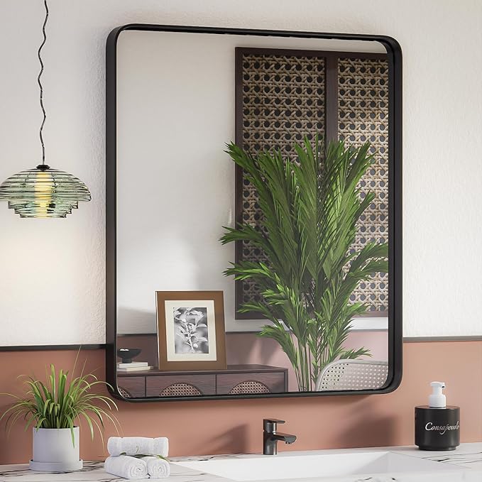 ISKM 36x30 Inch Wall Mirror for Bathroom Matte Black Metal Framed Bathroom by ISKM-IStillKeepMovin