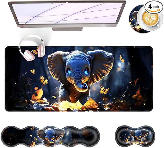 BFUKVOU Large Keyboard Mouse Pad Set, Extended Mouse Pad+Keyboard Wrist Rest by Unknown
