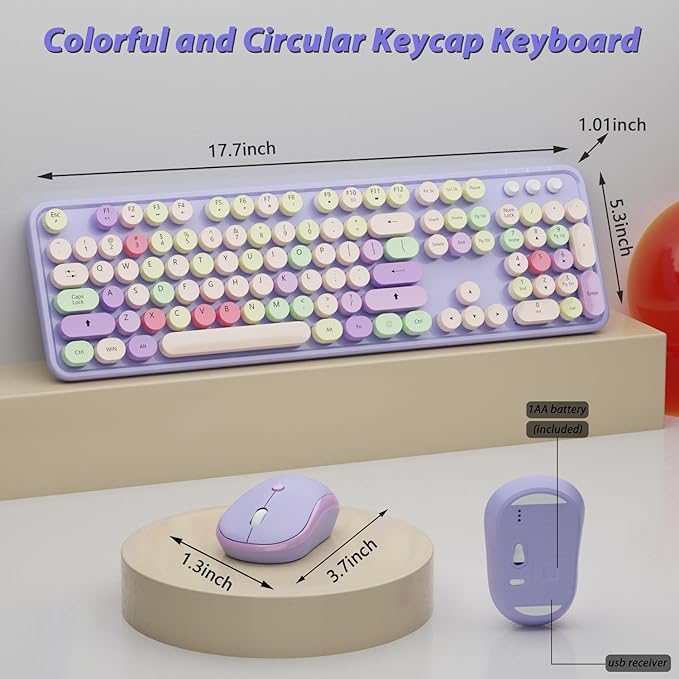 Wireless Typewriter Keyboard and Mouse - Image 6