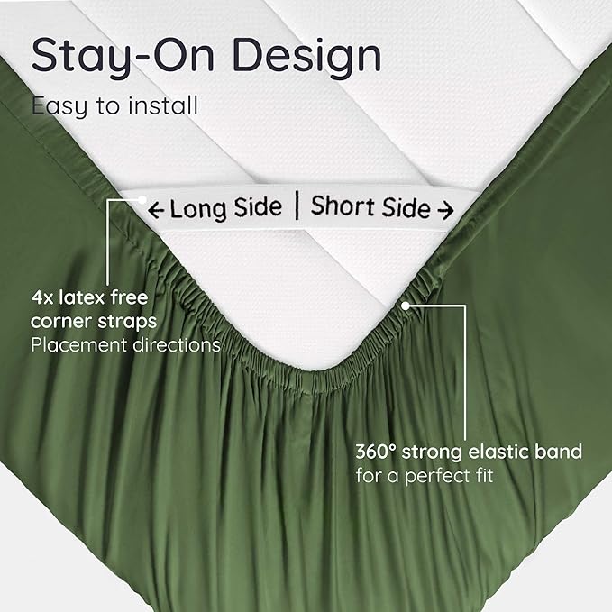 Bambaw Full Fitted Sheet Only, 100% Viscose Derived from Bamboo Fitted Sheet - Image 5