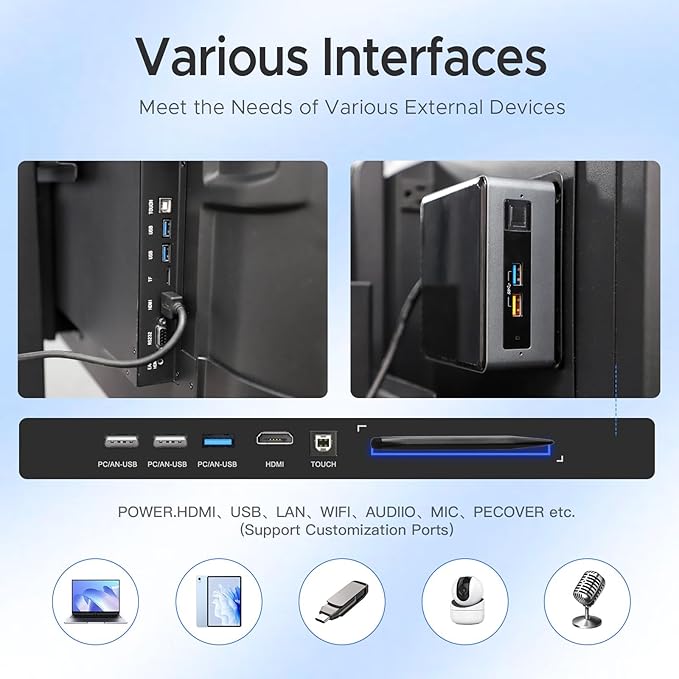 YIXZSWD Smart Board, 65 Inch Interactive Whiteboard 4K Touchscreen Built in - Image 2