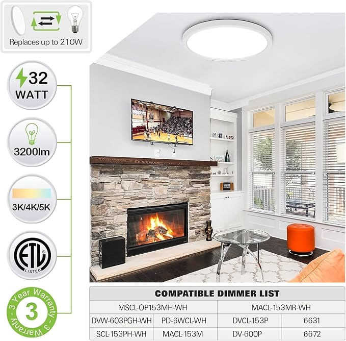 hykolity 18 Inch LED Round Flat Panel Light, 3000K/4000K/5000K CCT Selectable - Image 8