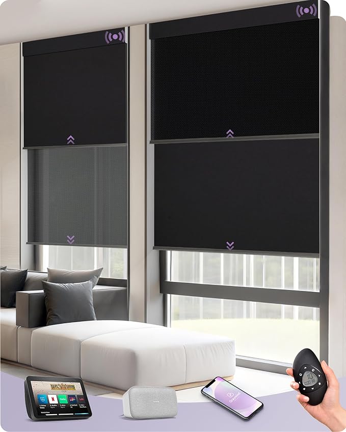 Graywind Motorized Dual Shades for Windows Smart Double Blinds Blackout and by Graywindbeyondshading