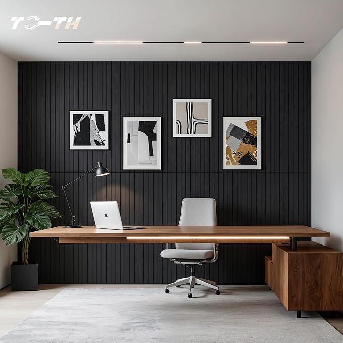 TO-TH Wood-Look Acoustic Panel, 4 Pack 47.2” x 23.6” Soundproof Wall Panels - Image 6