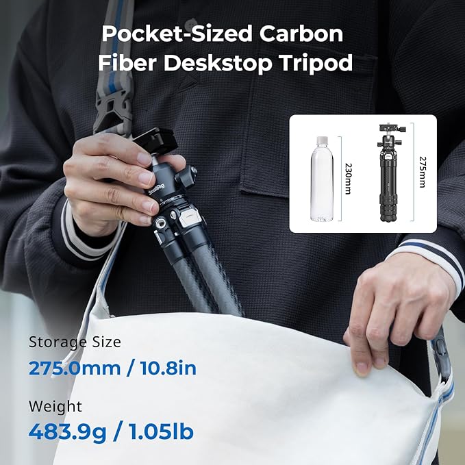 SmallRig Carbon Fiber Mini Desktop Tripod, 15.5'' / 39.5cm Compact Pocket - Image 2