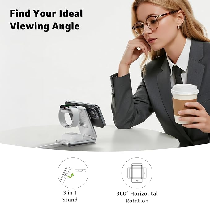 Acer 3 in 1 Charging Station for iPhone, Wireless Charger Stand, 15W Fast - Image 9