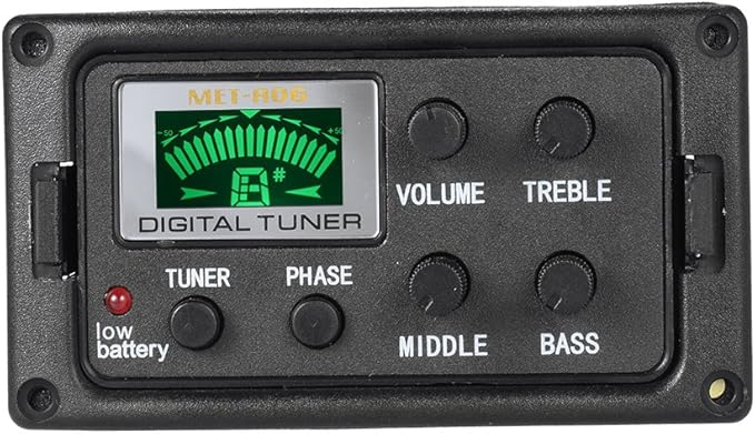 Acoustic Guitar Tuner, 3-Band EQ Equalizer LCD Display Volume Control Bass - Image 2