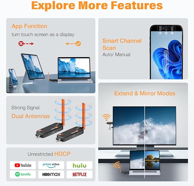 Wireless HDMI Transmitter and Receiver, Support Up to 6 Receivers, 5.8G - Image 5