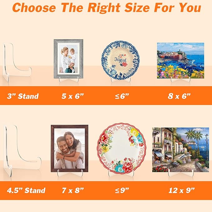 Dooiclear 5 Pack Acrylic Display Stand, Plate Stand - Image 4