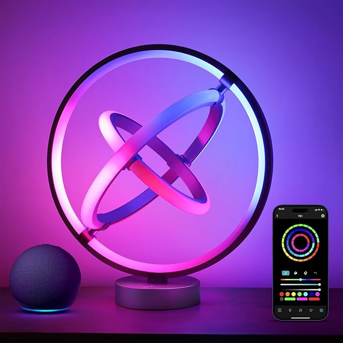 Lepro TB1 AI Smart Table Lamp, RGB+IC Addressable Color Changing Desk Light by Lepro