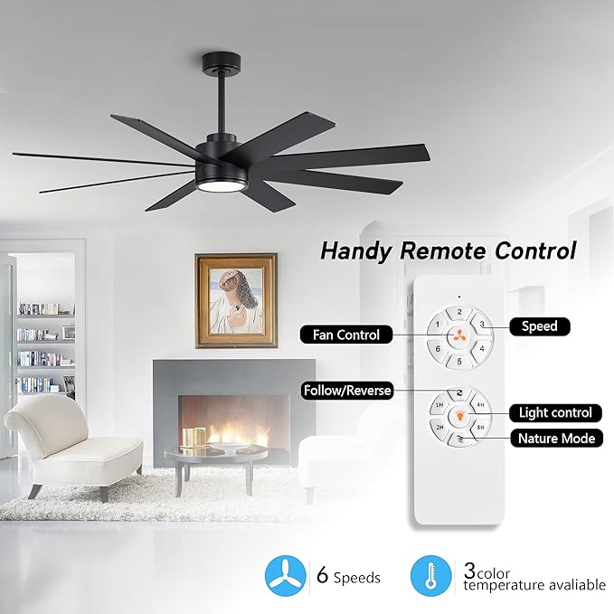 WINGBO 60" Large DC Ceiling Fans - Image 2