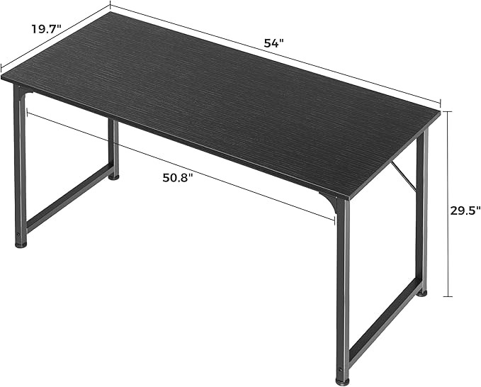 Huuger Computer Desk, 55 Inch Home Office Desk, Gaming Writing Work from Home - Image 3