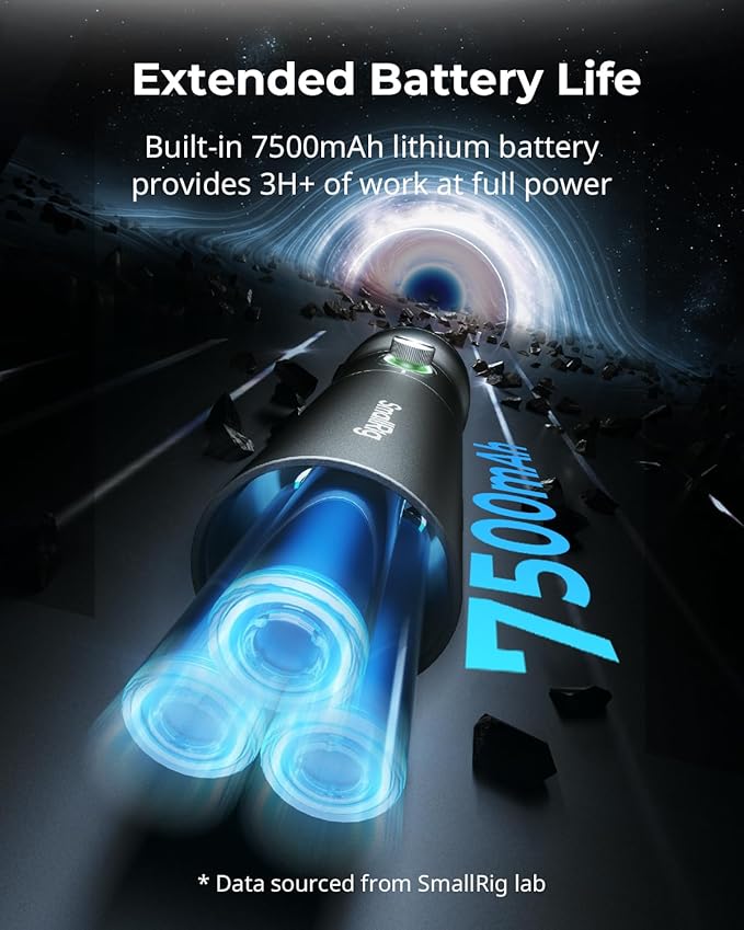SMALLRIG RGB LED Photography Flashlight, 7500mAh Aluminum Alloy Patterned - Image 4