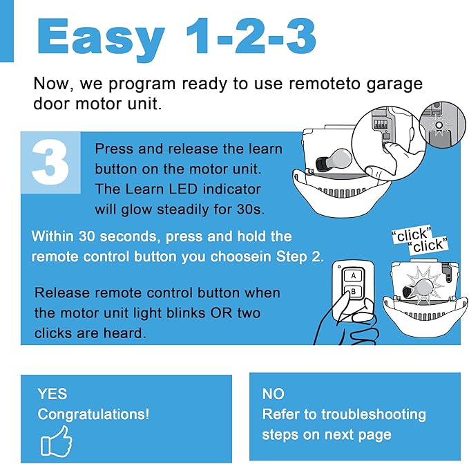 Garage Door Opener Keypad with 2 Garage Door Opener Remote - Image 5