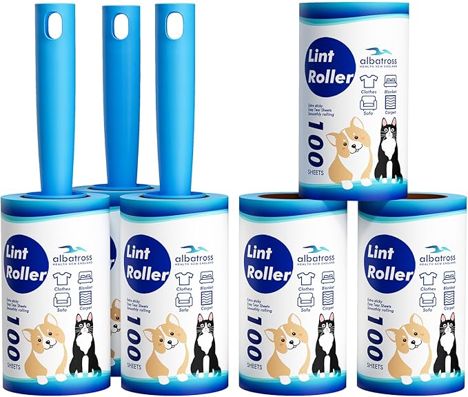 Lint Rollers for Pet Hair Extra Sticky, 600 Sheets Mega Value Set Lint Rollers by AlbatrossHealthNewEngland