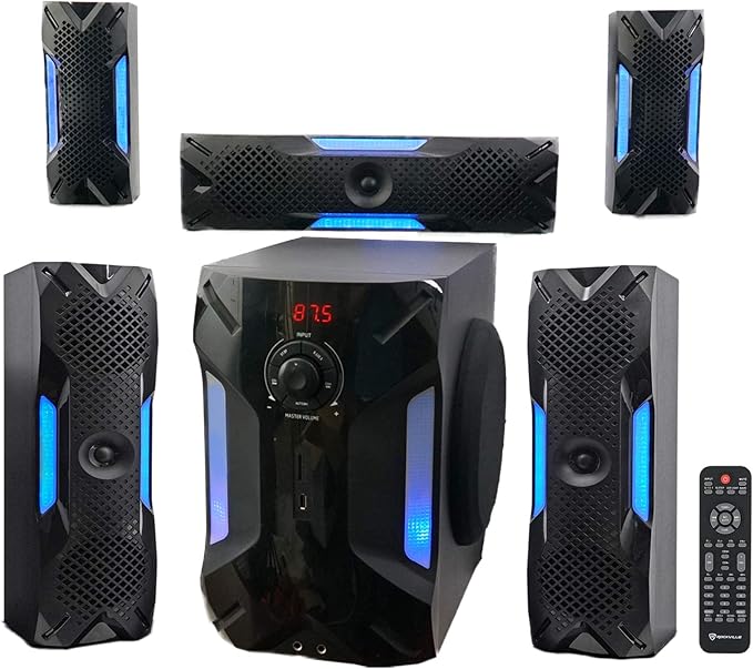 Rockville HTS56 1000W 5.1 Channel Home Theater System, LED Light Effects by Rockville