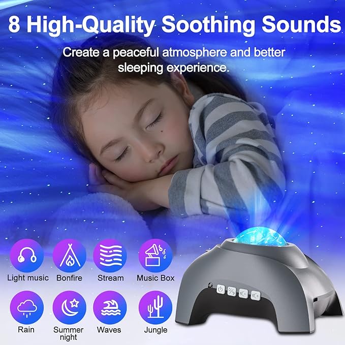CIMELR Northern Lights Aurora Projector, Star Projector Music Bluetooth Speaker - Image 3