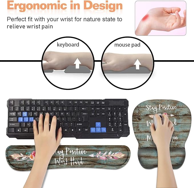 Mouse Pad Wrist Support and Keyboard Wrist Rest Set - Image 4