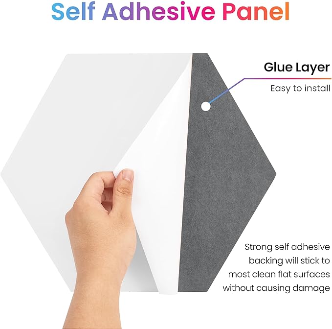 Self-Adhesive 18 Pack Hexagon Acoustic Panels, Beveled Edge Sound Proof - Image 2