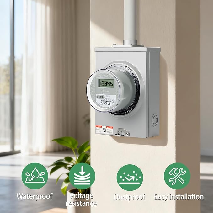 Digital Electric Meter for RV & Home, CL200 KWH Watt Meter for RV Pedestal & - Image 4