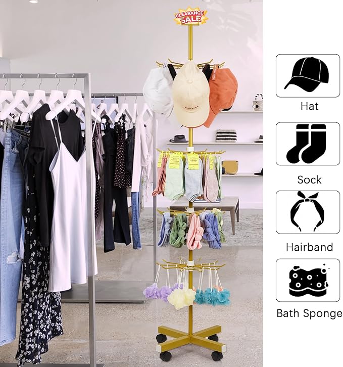 Exttlliy Retail Display Stand 5 Tier Metal Spinning Display Rack - Image 6