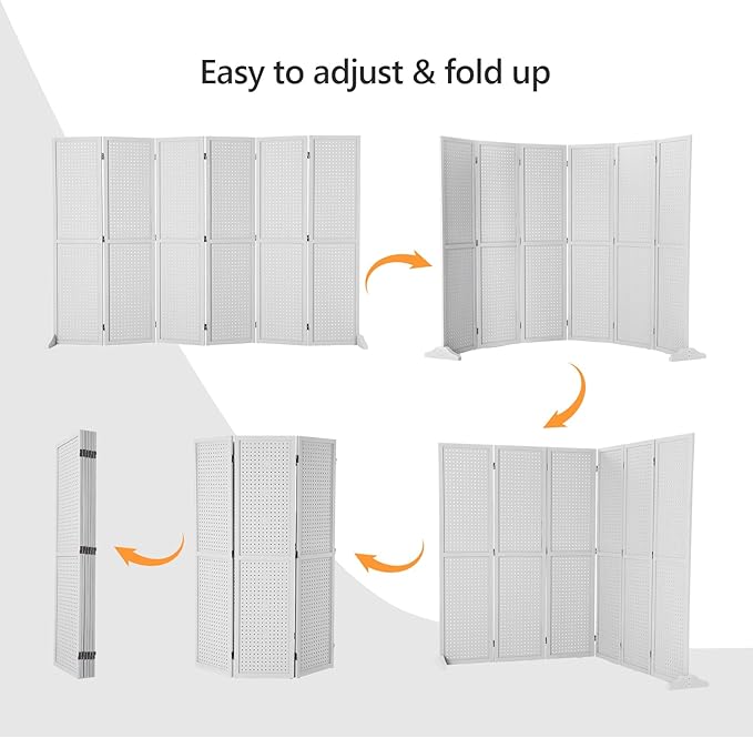 Bonnlo 4/6 Panel Pegboard Freestanding, 5 FT Portable Display Board Organizer - Image 3
