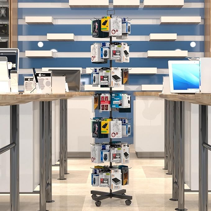 YEOOE Retail Display Racks 7 Tier Spinning Display Stand, Movable Shop Spinner - Image 6