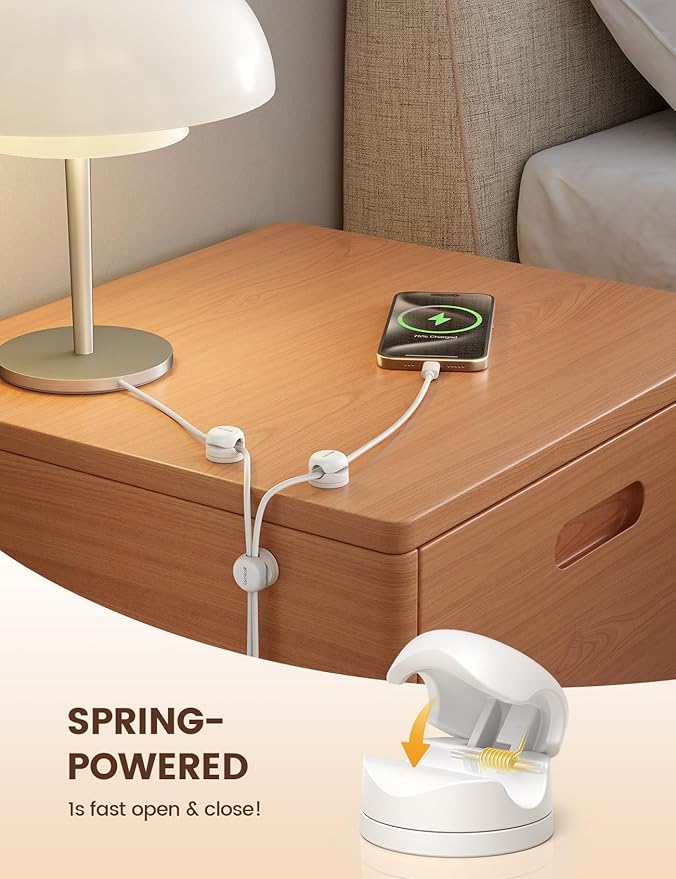 Lamicall 12Pack Rotatable Cord Organizer, Office Desk Nightstand Accessories - Image 5