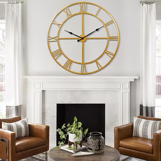Ohweog Large Wall Clock for Living Room Decor – 40 Inch Silent Non-Ticking - Image 5