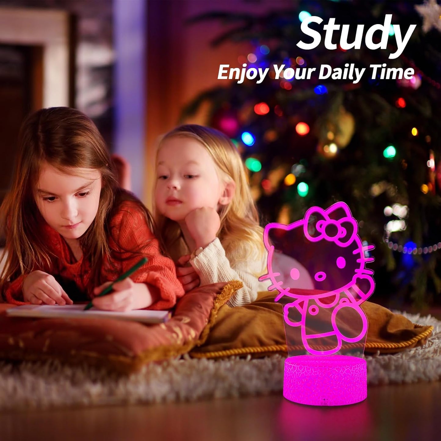 AIHYING Cat Night Light Cute Night Light - Anime Charater 16 Color Change Decor Kitty Lamp with Remote, Dim, Timer,Kids Gifts for Christmas Birthday,Nursery Baby
