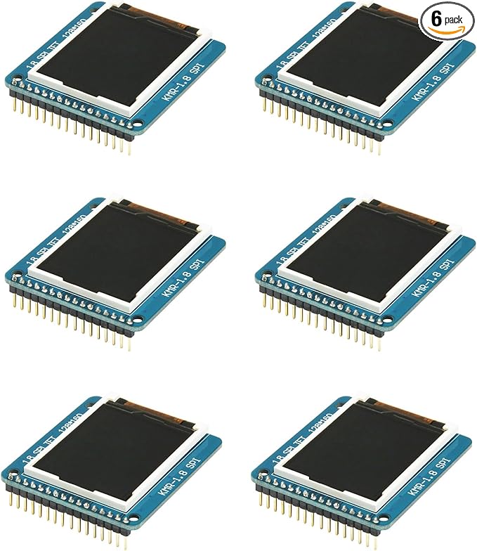 hiBCTR 6-Pack 1.8-Inch ST7735R SPI 128 * 160 TFT LCD Display Module by hiBCTR