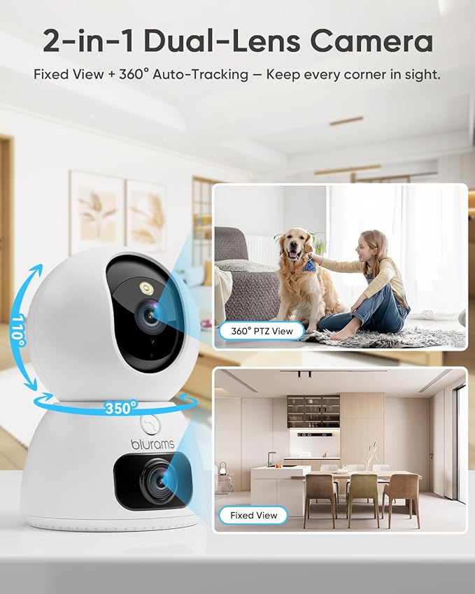 blurams 2K Dual-Lens Indoor Camera, 5G Pet Camera - Image 3