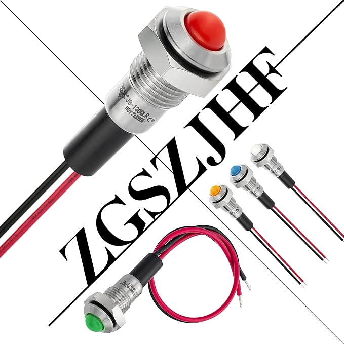 ZGSZJHF 8mm Indicator Light 0.31" Waterproof IP67 Metal Stainless Steel Signal - Image 4