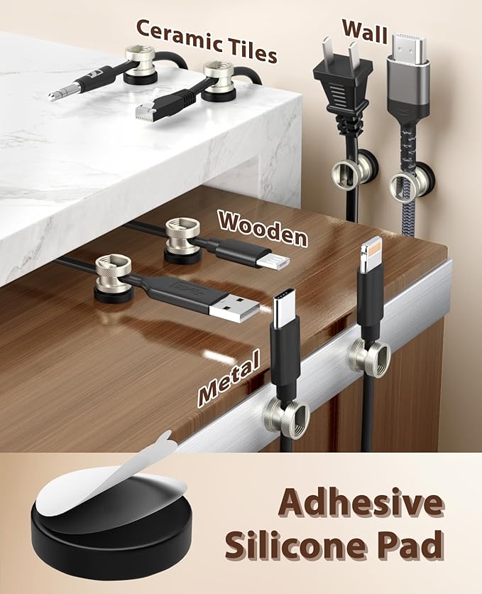 Viaky Magnetic Cord Holder 3 Pack Charger Holders - Image 8