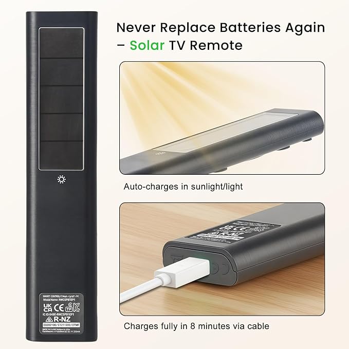 Replacement for Samsung TV Remote Solar Charger, Rechargeable Battery Solarcell - Image 3