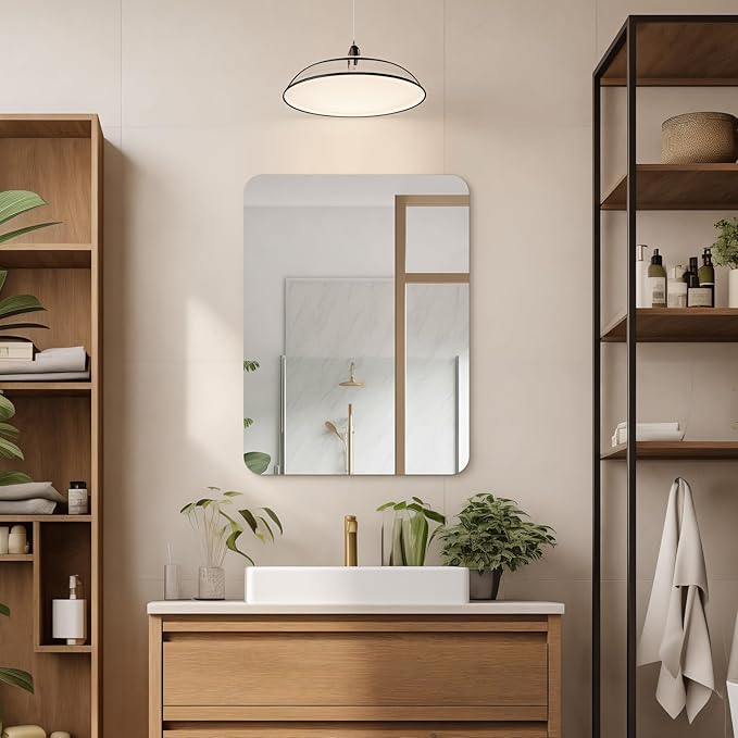 Mirrorons 18x24 Frameless Bathroom Mirror, Rounded Corner Bathroom Vanity Mirror - Image 2