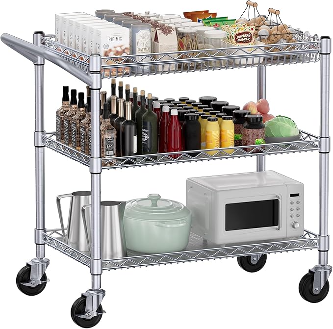 WDT 990Lbs Capacity Heavy Duty Rolling Utility Cart, NSF Rolling Carts by WDT