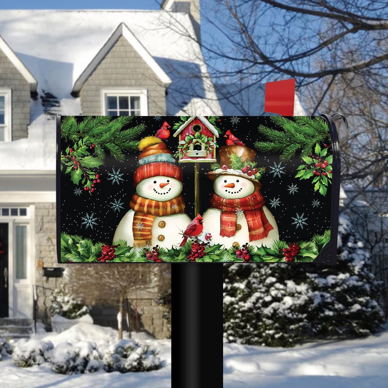 Briarwood Lane Winter Mailbox Cover - Standard Size - Snowman Pair for Winter Mailbox Cover